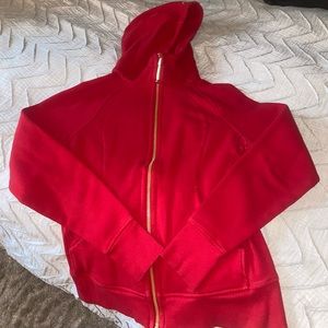 Lululemon Red Scuba Hoodie, Full-Zip, Size 8